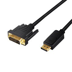 LogiLink DisplayPort apa - DVI-D(24+1) Dual Link apa kábel fekete 2m (CV0131) (CV0131)
