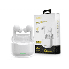 Devia TWS Bluetooth sztereó headset v5.1 + töltőtok - Devia ANC-E1 Star Series True Wireless Earphones with Charging Case - fehér