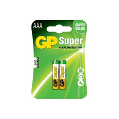 GP Battery (AAA) Alkaline SUPER LR03/AAA 24A-U2, (2 batteries / blister) 1.5V (GP-BA-24A-U2)