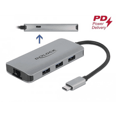 DELOCK USB 3.2 Gen 1 3x Type-A + 1x Type-C Hub + Gigabit LAN (63252) (delock63252)
