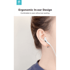 Devia sztereó felvevős headset USB Type-C csatlakozóval - Devia Smart Series In-Ear Wired Earphone with Type-C (Digital) - white