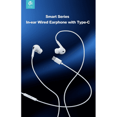 Devia sztereó felvevős headset USB Type-C csatlakozóval - Smart Series In-Ear Wired Earphone with Type-C (Digital) - white (ST359361)