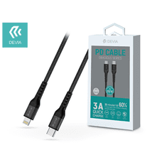 Devia USB Type-C - Lightning adat- és töltőkábel 1,5 m-es vezetékkel - Gracious Series PD Cable 20W - 5V/3A - black (ST350085)