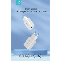 Devia Smart USB hálózati töltő adapter - Devia Smart Series Charge V3 - 5V/2A - white