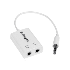 Startech StarTech.com White Slim Mini Jack Headphone Splitter Cable Adapter - 3.5mm Audio Mini Stereo Y Splitter - 3.5mm Male to 2x 3.5mm Female (MUY1MFFADPW) - headphones splitter - 15.23 cm (MUY1MFFADPW)