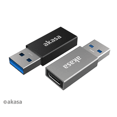 Akasa USB Type-A apa - USB Type-C anya adapter 2db fekete és szürke (AK-CBUB61-KT02) (AK-CBUB61-KT02)