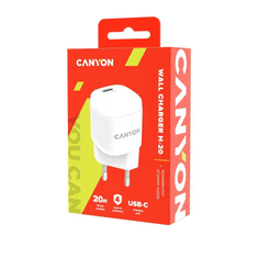 Canyon CNE-CHA20W05 USB-C PD Mini hálózati töltő fehér (CNE-CHA20W05)