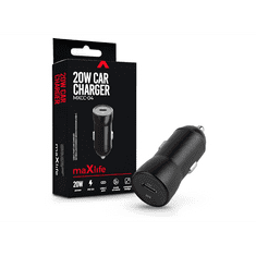 maXlife szivargyújtós töltő adapter Type-C bemenettel - 20W - MXCC-04 PD3.0 + QC3.0 Car Charger - fekete (TF-0165)
