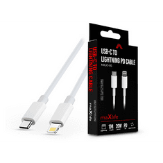 maXlife USB Type-C - Lightning adat- és töltőkábel 1 m-es vezetékkel - MXUC-05 USB-C to Lightning PD3.0 Cable - 20W - fehér (TF-0139)