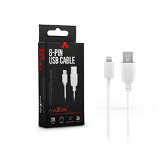 maXlife USB - Lightning adat- és töltőkábel 3 m-es vezetékkel - 8-PIN USB Cable - 5V/2A - fehér (TF-0064)