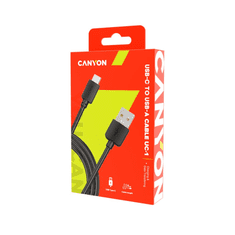 Canyon CNE-USBC1B USB Type C - USB 2.0 adat/töltőkábel 1m fekete (CNE-USBC1B)