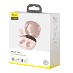 BASEUS Encok WM01 Plus TWS Bluetooth fülhallgató rózsaszín (NGWM01P-04) (NGWM01P-04)