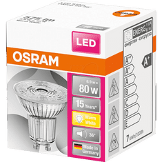 LEDVANCE Osram Star PAR16 üveg ház/6,9W/575lm/2700K/GU10/230V/36fok/83lm/W LED spot izzó (STPAR168036°6.9W/2700KGU10) (STPAR168036°6.9W/2700KGU10)