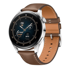 Huawei Watch 3 Classic Edition okosóra rozsdamentes acél tok, barna bőrszíj (55026819) (h55026819)