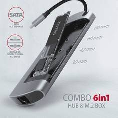AXAGON HMC-6M2 SuperSpeed USB-C Combo 6in1 Hub (HMC-6M2)
