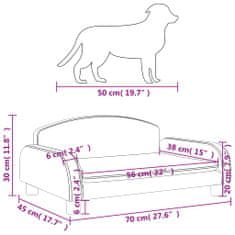 Greatstore tópszínű szövet kutyaágy 70 x 45 x 30 cm