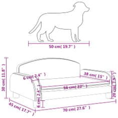 Greatstore világosszürke szövet kutyaágy 70 x 45 x 30 cm