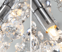 MUVU Mennyezeti lámpa kristályokkal ezüst, csillár