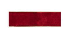 LAALU.cz Luxus piros bársony szalag arany szegéllyel 6,4 cm x 4,5 m