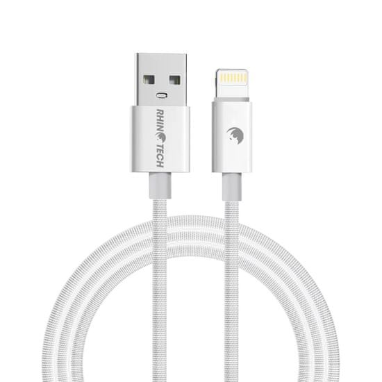 RhinoTech Kábel nejlonfonattal USB-A-Lightning 2.4A 1M RTACC383, fehér