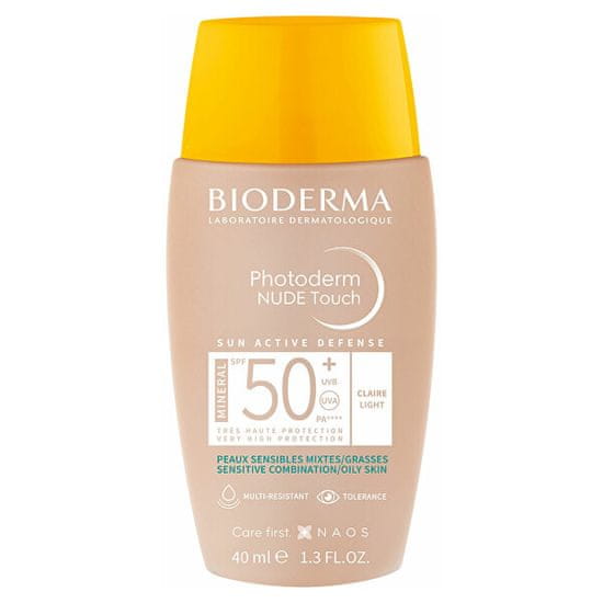 Bioderma Színezett védő fluid természetes smink hatásával SPF 50 Photoderm Nude Touch Mineral 40 ml