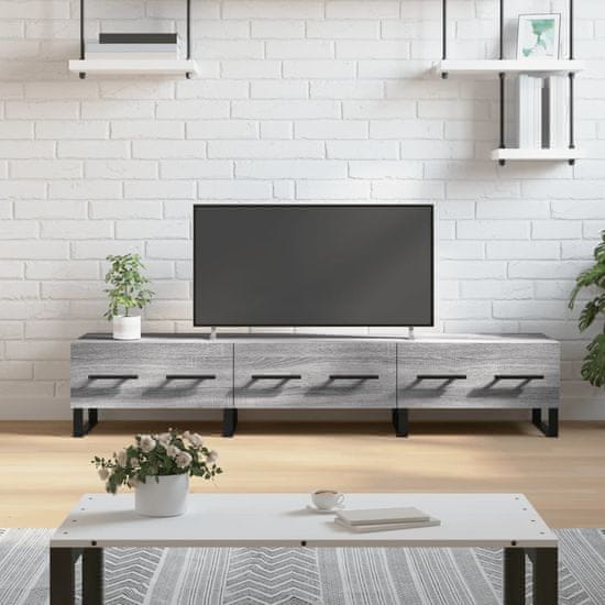 shumee szürke sonoma színű műfa TV-szekrény 150x36x50 cm
