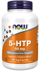 NOW Foods 5-HTP, 50 mg, 180 Növényi kapszula