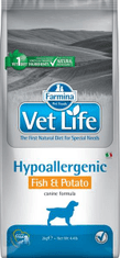Vet Life Natural Canine száraz hipoallergén hal és burgonya 2 kg