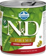 N&D PRIME kutyakonzervatívok. Csirke és gránátalma 285 g