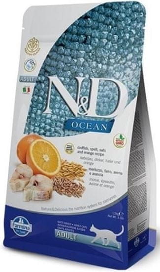 N&D OCEAN Cat GF Hering, sütőtök és narancs Adult 300 g