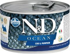 N&D OCEAN kutyakonzervatívok. Tőkehal és sütőtök Mini 140 g