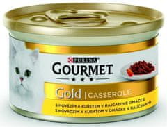 Purina Gourmet Gold konz. macskapástétom marhahús és csirke paradicsomszószban 85g