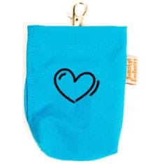 Tépőzáras zseb táskákhoz hímzés szív világoskék