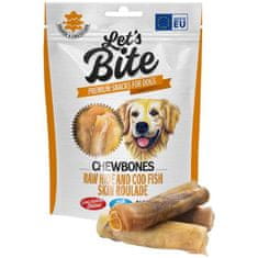 Brit DOG Let's Bite Chewbones. Nyersbőr és tőkehalbőr roulade 135 g