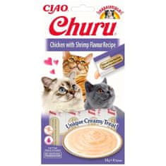 Inaba Churu macska snack Csirke garnélarák ízesítéssel 4x 14g
