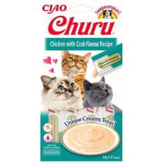 Inaba Churu macska snack Csirke rák ízesítéssel 4x 14g