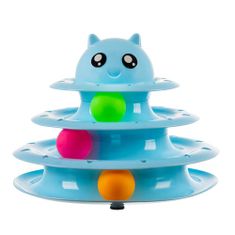 BigBuy 3 szintes torony alakú macskajéték színes labdákkal - hosszú időre leköti és lefárasztja a cicákat (BB-21837)