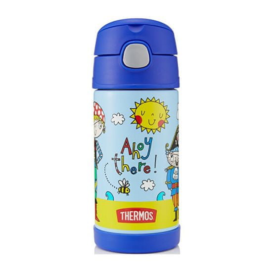 Thermos FUNtainer Gyermek termosz szívószállal - kalóz 355 ml