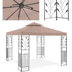 shumee Kerti pavilon pavilon sátor összecsukható tető díszes 3 x 3 x 2,6 m bézs