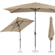 shumee Téglalap alakú összecsukható esernyő hajtókarral 200 x 300 cm, szürke-barna