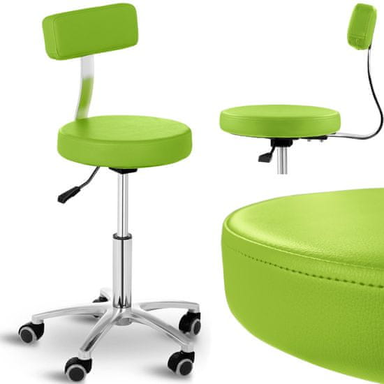 shumee Kozmetikai zsámoly szék kerekes háttámlával 150 kg-ig TERNI zöld