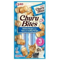 Inaba Churu Bites macska snack csirke, tonhal, fésűkagyló 3x10g
