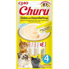 Inaba Churu macska snack csirke, sajt és marhahús ízesítéssel 4x 14g
