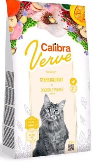 Calibra Cat Verve Grain Free Sterilizált csirke és pulyka 3,5 kg
