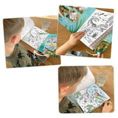 Dino World kifestőkönyv | Dino Világ Akvarell Könyv, Egy ecsettel