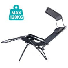 Timeless Tools Zéró gravitáció szék napellenzővel és pohártartóval 2 db, több színben-fekete