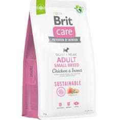 Brit Care Dog Sustainable Adult Small Breed Csirke+Bogár 7 kg