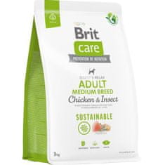Brit Care Dog Sustainable Adult Adult Medium Breed Csirke+Bogár 3 kg