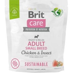 Brit Care Dog Sustainable Adult Small Breed csirke+bogár 1 kg