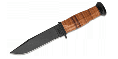 KA-BAR® KB-2225 MARK 1 kültéri taktikai kés 12,8 cm, fekete, bőr, bőrtok